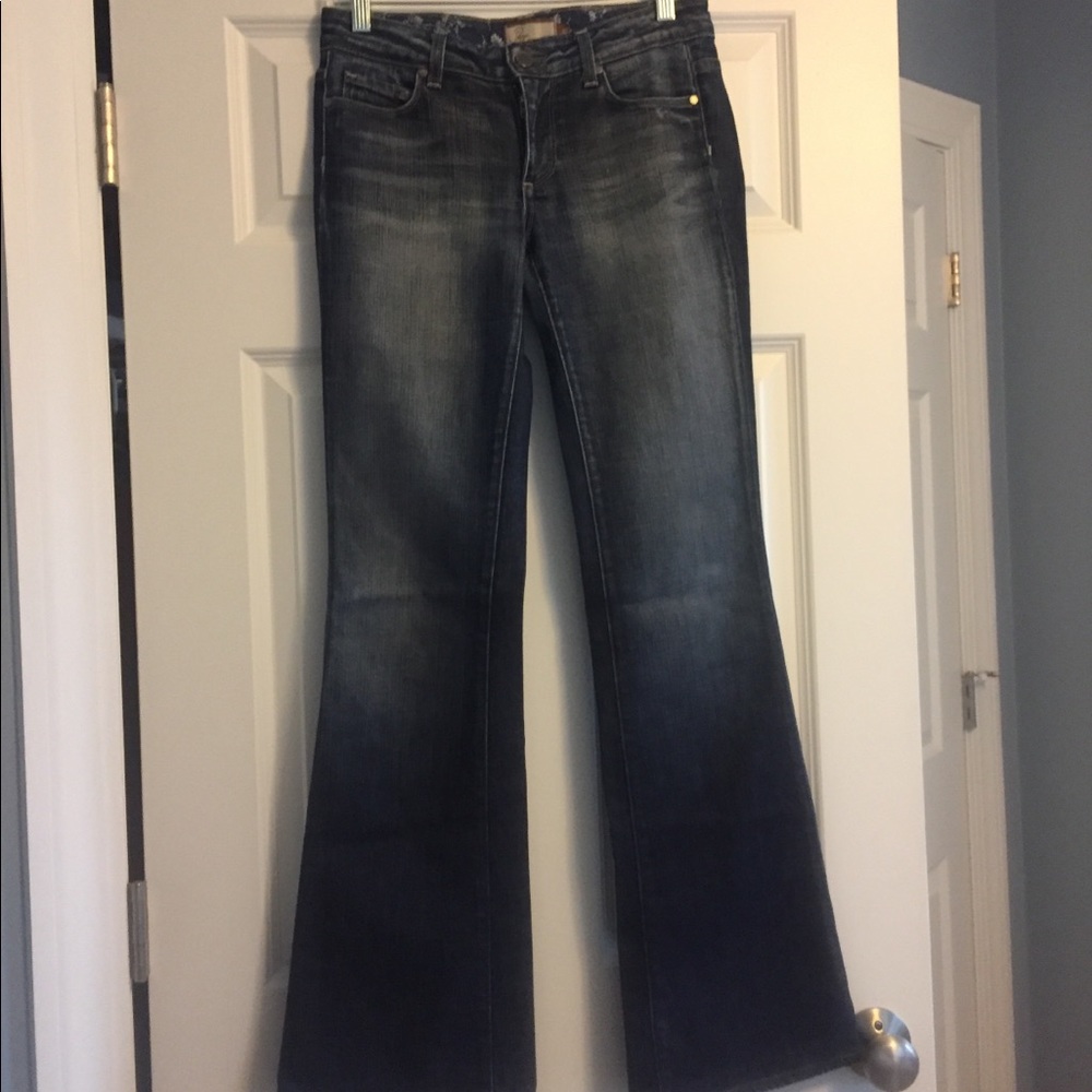 Paige embroidered back pocket denim jeans